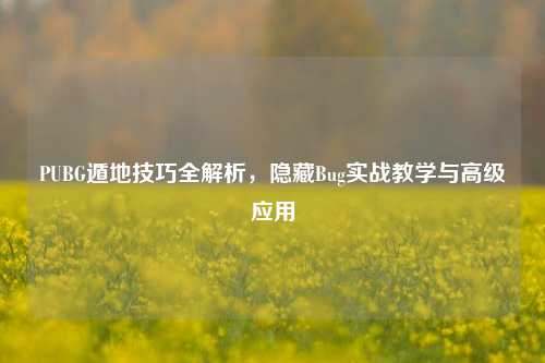 PUBG遁地技巧全解析，隐藏Bug实战教学与高级应用