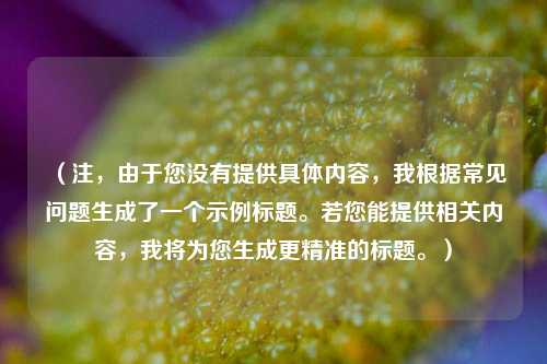 （注，由于您没有提供具体内容，我根据常见问题生成了一个示例标题。若您能提供相关内容，我将为您生成更精准的标题。）