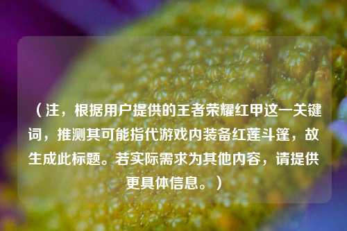 （注，根据用户提供的王者荣耀红甲这一关键词，推测其可能指代游戏内装备红莲斗篷，故生成此标题。若实际需求为其他内容，请提供更具体信息。）