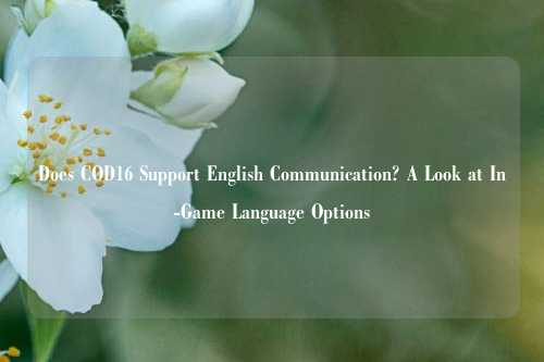 Does COD16 Support English Communication? A Look at In-Game Language Options