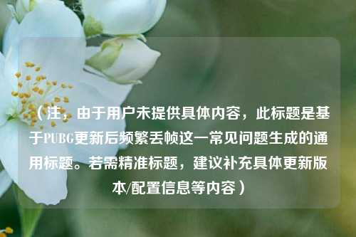 （注，由于用户未提供具体内容，此标题是基于PUBG更新后频繁丢帧这一常见问题生成的通用标题。若需精准标题，建议补充具体更新版本/配置信息等内容）