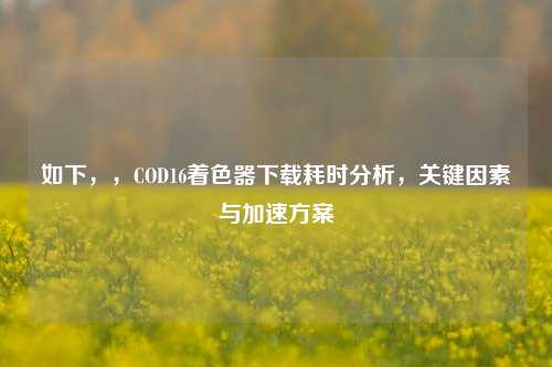 如下，，COD16着色器下载耗时分析，关键因素与加速方案
