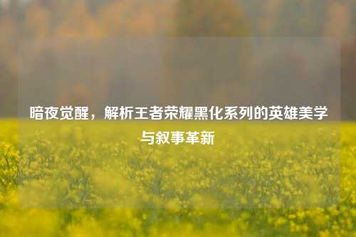 暗夜觉醒，解析王者荣耀黑化系列的英雄美学与叙事革新
