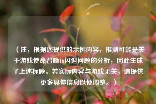 （注，根据您提供的示例内容，推测可能是关于游戏使命召唤16闪退问题的分析，因此生成了上述标题。若实际内容与游戏无关，请提供更多具体信息以便调整。）