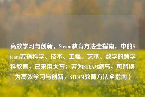 高效学习与创新，Steam教育 *** 全指南，中的Steam若指科学、技术、工程、艺术、数学的跨学科教育，已采用大写；若为STEAM缩写，可替换为高效学习与创新，STEAM教育 *** 全指南）