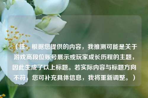 (注,根据您提供的内容,我推测可能是关于游戏高段位账号展示或玩家成长历程的主题,因此生成了以上标题。若实际内容与标题方向不符,您可补充具体信息,我将重新调整。)