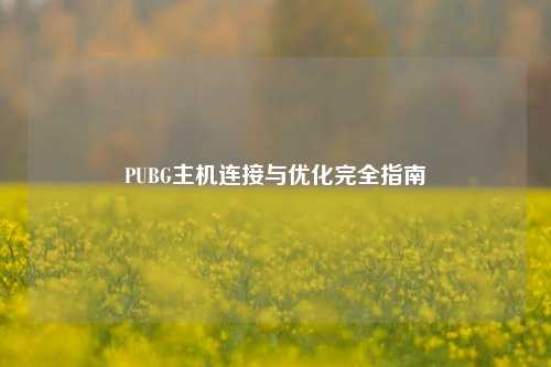 PUBG主机连接与优化完全指南