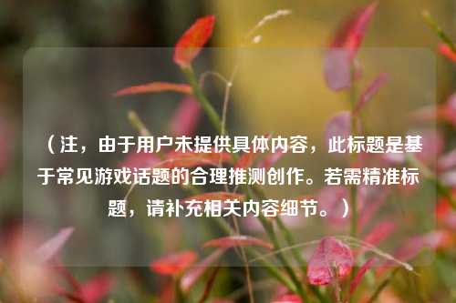 （注，由于用户未提供具体内容，此标题是基于常见游戏话题的合理推测创作。若需精准标题，请补充相关内容细节。）