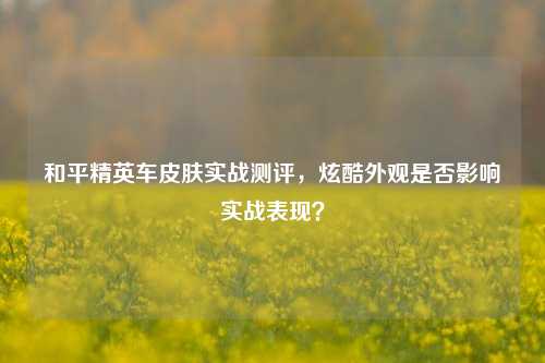 和平精英车皮肤实战测评，炫酷外观是否影响实战表现？