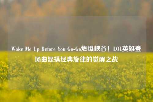 Wake Me Up Before You Go-Go燃爆峡谷！LOL英雄登场曲混搭经典旋律的觉醒之战