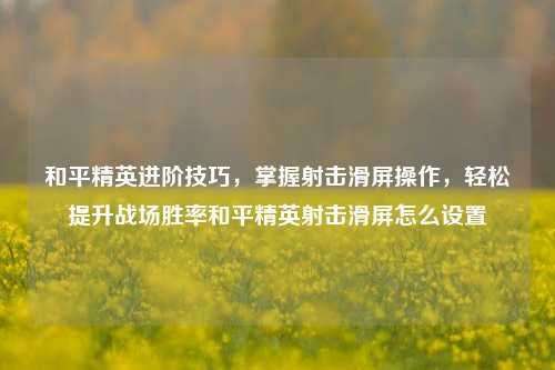 和平精英进阶技巧，掌握射击滑屏操作，轻松提升战场胜率和平精英射击滑屏怎么设置