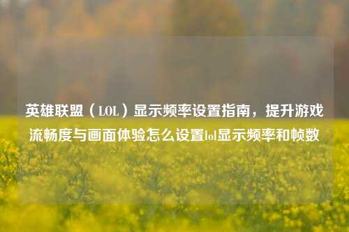 英雄联盟（LOL）显示频率设置指南，提升游戏流畅度与画面体验怎么设置lol显示频率和帧数