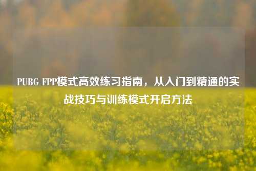 PUBG FPP模式高效练习指南，从入门到精通的实战技巧与训练模式开启 *** 