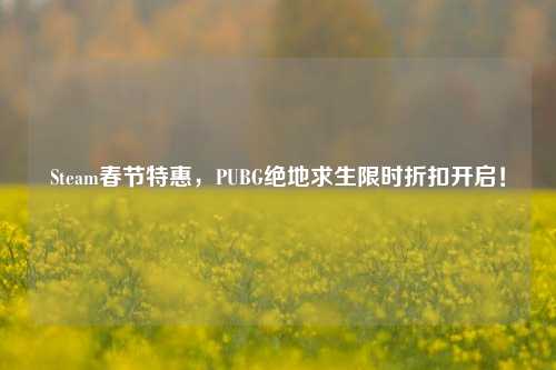 Steam春节特惠，PUBG绝地求生限时折扣开启！