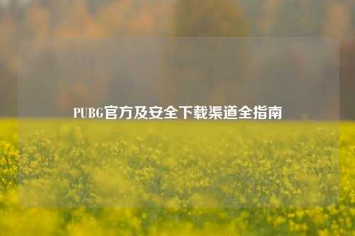 PUBG官方及安全下载渠道全指南