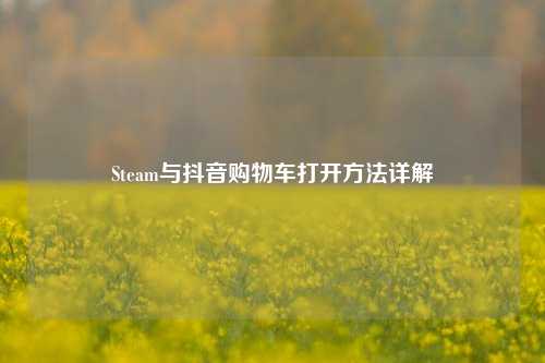 Steam与抖音购物车打开 *** 详解