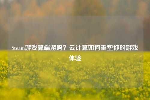 Steam游戏算端游吗?云计算如何重塑你的游戏体验