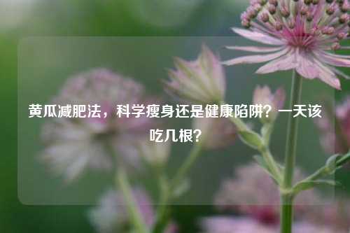 黄瓜减肥法,科学瘦身还是健康陷阱?一天该吃几根?