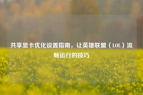 共享显卡优化设置指南,让英雄联盟(LOL)流畅运行的技巧