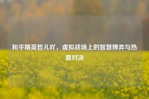 和平精英哲儿吖,虚拟战场上的智慧博弈与热血对决