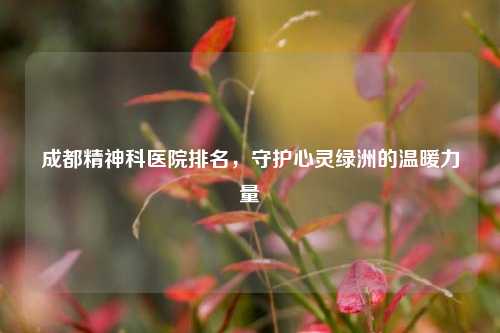 成都精神科医院排名,守护心灵绿洲的温暖力量
