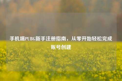 手机端PUBG新手注册指南，从零开始轻松完成账号创建