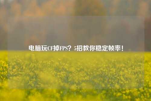 电脑玩CF掉FPS？5招教你稳定帧率！