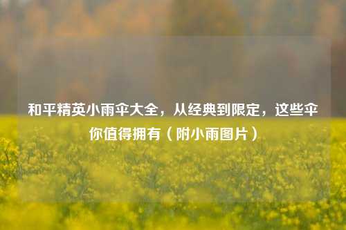 和平精英小雨伞大全,从经典到限定,这些伞你值得拥有(附小雨图片)