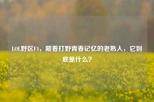 LOL野区F4，藏着打野青春记忆的老熟人，它到底是什么？