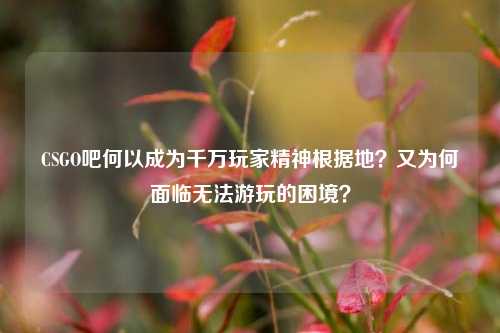 CSGO吧何以成为千万玩家精神根据地？又为何面临无法游玩的困境？