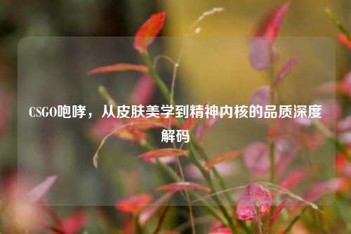 CSGO咆哮，从皮肤美学到精神内核的品质深度解码