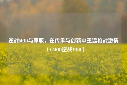 逆战MOD与原版，在传承与创新中重温枪战     （GMOD逆战MOD）