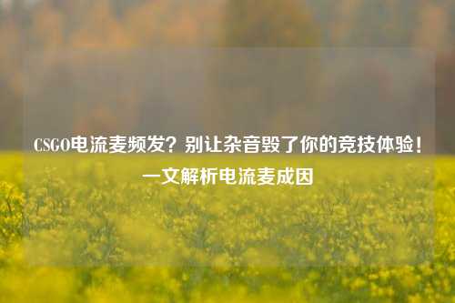 CSGO电流麦频发？别让杂音毁了你的竞技体验！一文解析电流麦成因