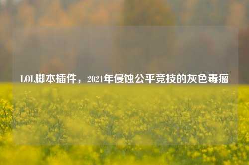 LOL脚本插件，2021年侵蚀公平竞技的灰色毒瘤