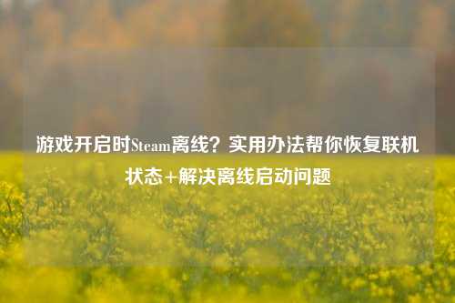 游戏开启时Steam离线？实用办法帮你恢复联机状态+解决离线启动问题