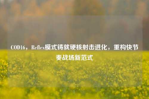 COD16,Reflex模式铸就硬核射击进化,重构快节奏战场新范式