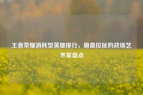 王者荣耀消耗型英雄排行,磨血拉扯的战场艺术家盘点