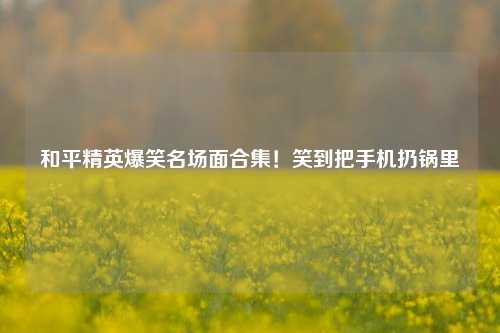 和平精英爆笑名场面合集!笑到把手机扔锅里