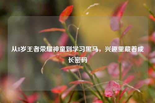 从8岁王者荣耀神童到学习黑马,兴趣里藏着成长密码