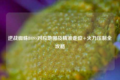 逆战蜘蛛BOSS对应地图及精准走位+火力压制全攻略