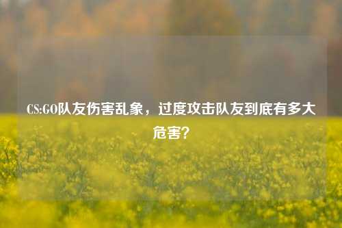 CS:GO队友伤害乱象,过度攻击队友到底有多大危害?
