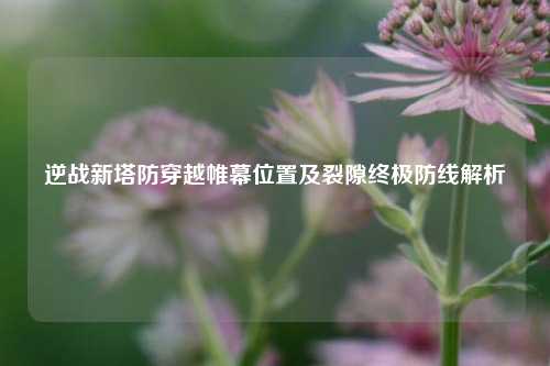 逆战新塔防穿越帷幕位置及裂隙终极防线解析