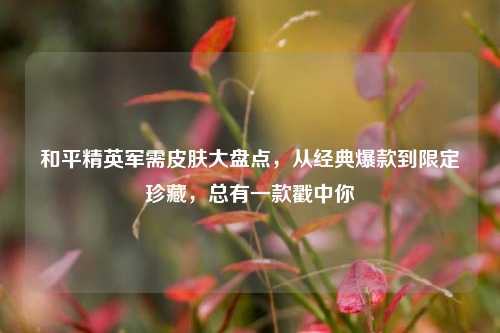 和平精英军需皮肤大盘点,从经典爆款到限定珍藏,总有一款戳中你