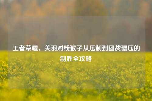 王者荣耀,关羽对线猴子从压制到团战碾压的制胜全攻略