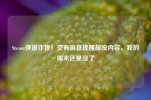 Steam弹窗诈我!空有消息提醒却没内容,我的周末还是没了