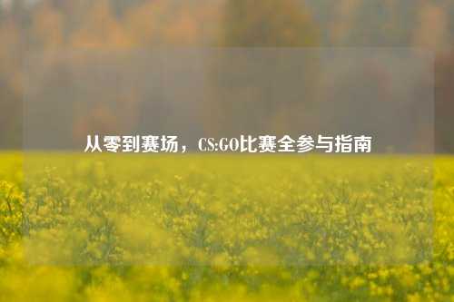 从零到赛场,CS:GO比赛全参与指南