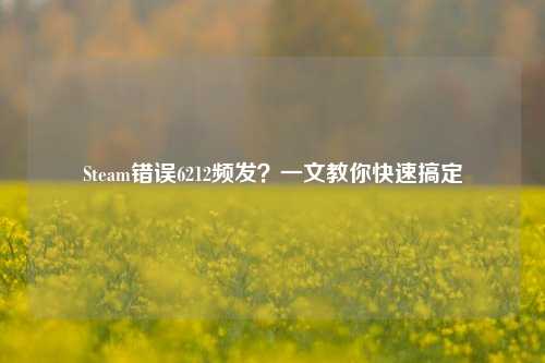 Steam错误6212频发？一文教你快速搞定