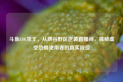 斗鱼LOL虫王,从峡谷野区逆袭直播间,揭秘虚空恐惧使用者的真实段位