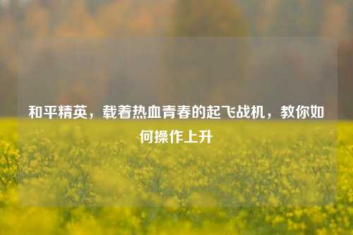和平精英,载着热血青春的起飞战机,教你如何操作上升