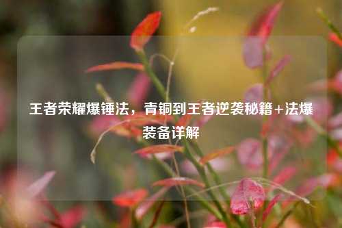 王者荣耀爆锤法,青铜到王者逆袭秘籍+法爆装备详解
